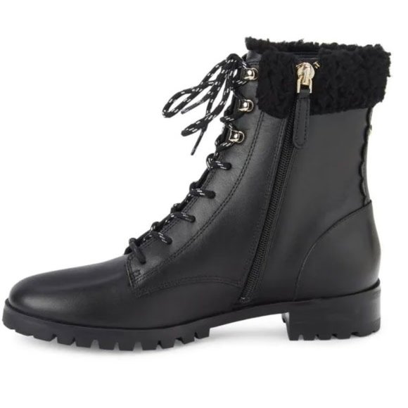 Kate Spade New York Rafferty Faux Fur Trim Combat Boots - Picture 4 of 6